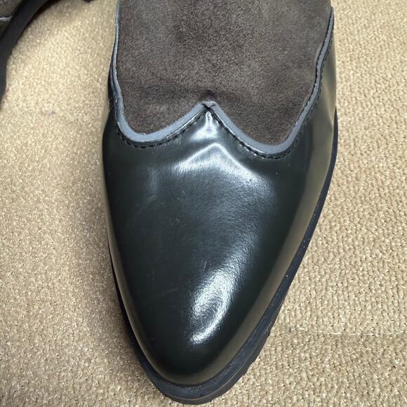 Geox Olive Green Suede & Leather Brogue Oxford Ankle Boots Size 41 US 10.5 - Picture 7 of 10